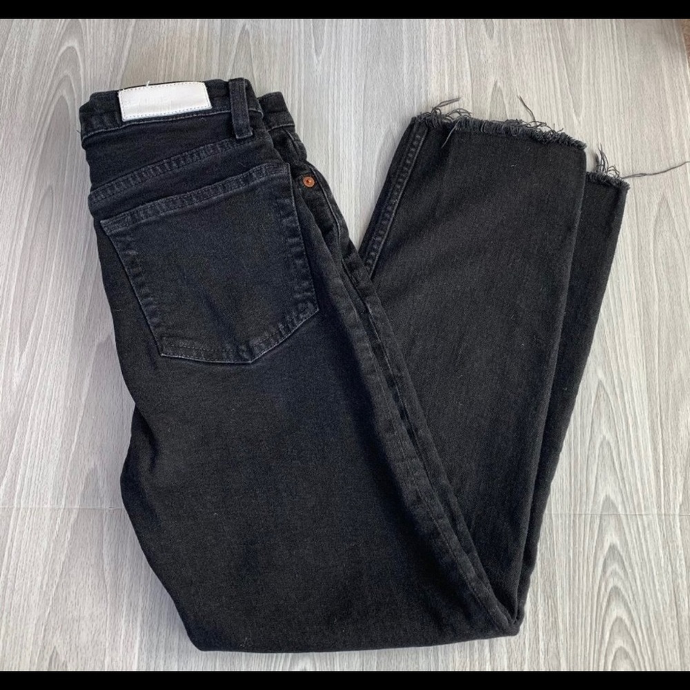 REVOLVE Re/Done High Rise Stovepipe Jet Black 28